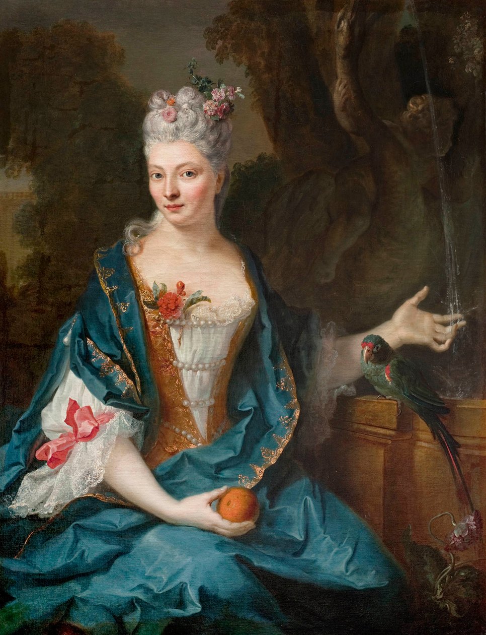 Francuski: Dame assise dans un jardin autorstwa Jean Baptiste Oudry