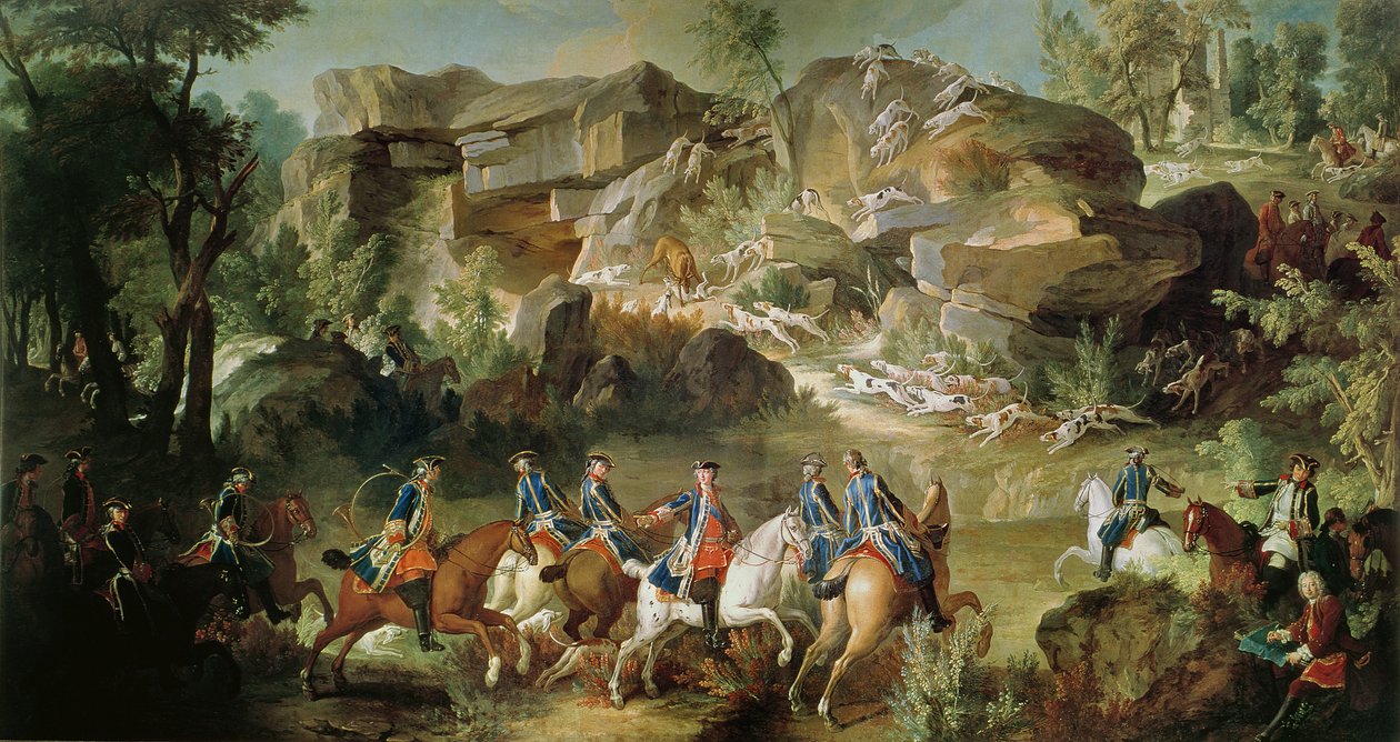 Polowanie w lesie Fontainebleau w Franchard autorstwa Jean Baptiste Oudry
