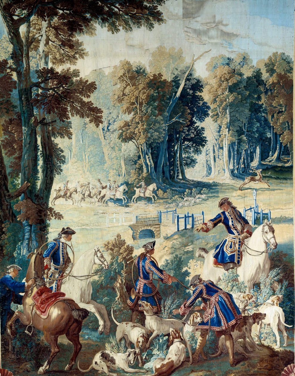 Polowanie na Ludwika XV. Gobelin autorstwa Jean Baptiste Oudry (1686 - 1755) autorstwa Jean Baptiste Oudry
