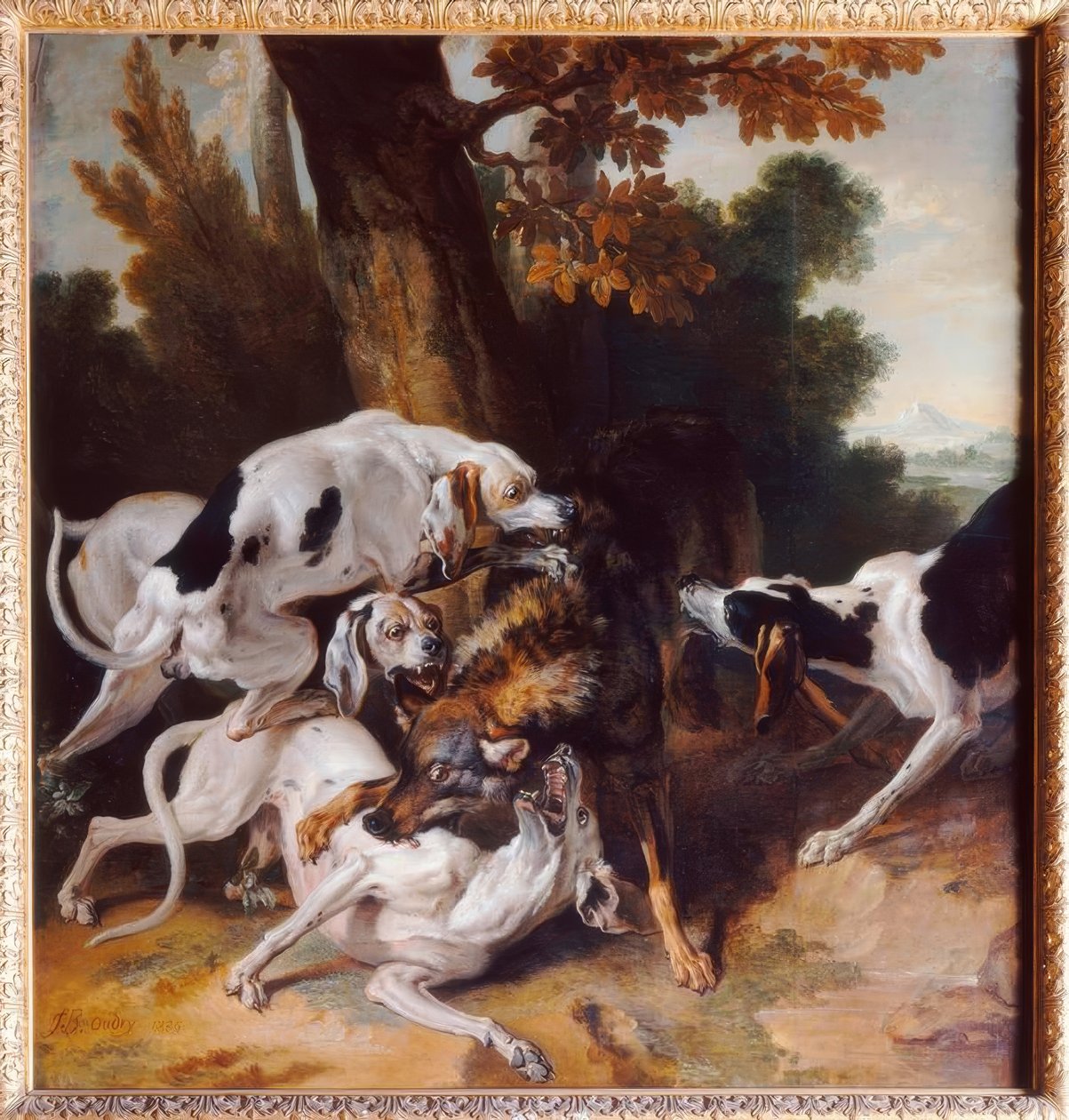 J. – B. Oudry, L’hallali du loup (Wolfsjagd) autorstwa Jean Baptiste Oudry