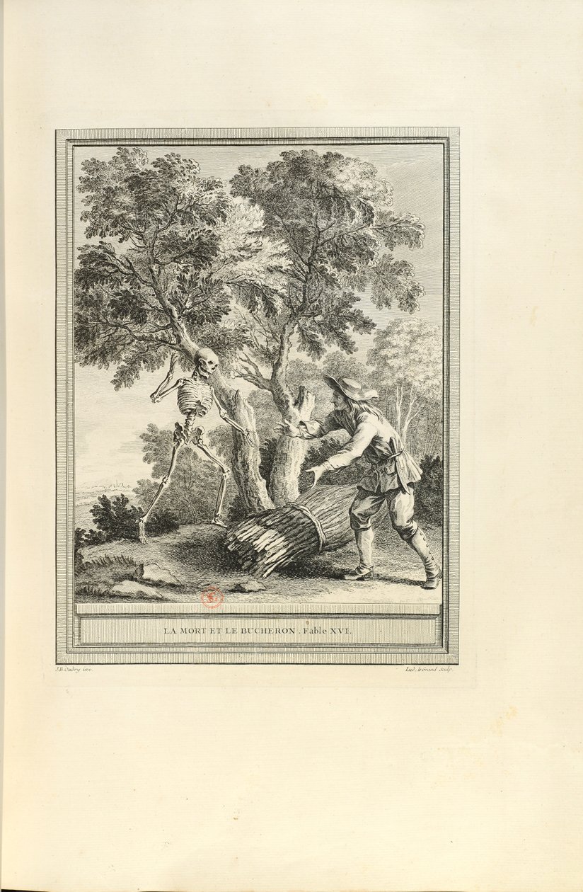 La mort et le bûcheron Śmierć i drwal, 1755. autorstwa Jean Baptiste Oudry