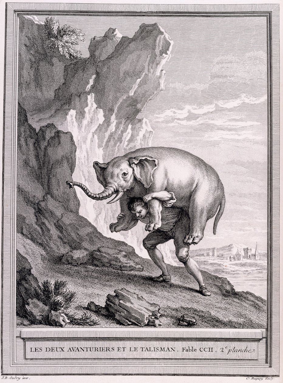 Dwóch poszukiwaczy przygód i talizman, ok. 1755-1759 autorstwa Jean Baptiste Oudry