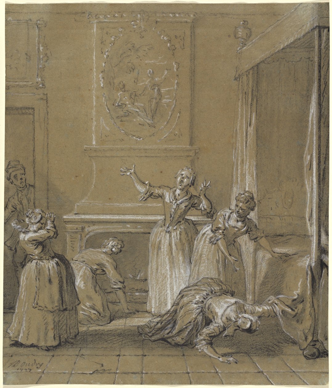 Znajdujemy zwłoki gospodarza, którego ukryliśmy autorstwa Jean Baptiste Oudry