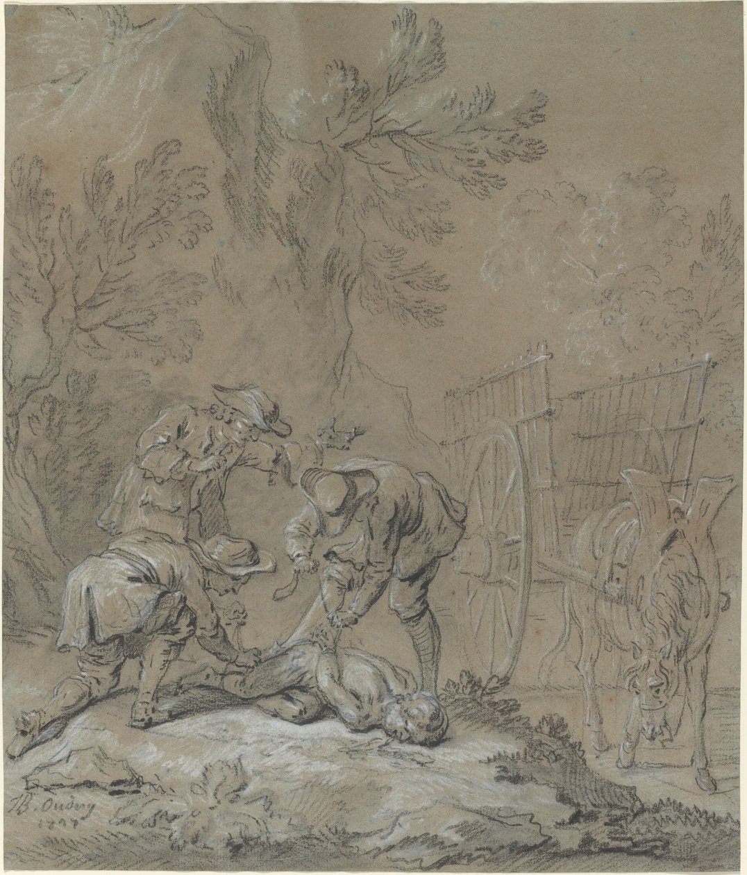 Ragotin związany przez rodziców szaleńca autorstwa Jean Baptiste Oudry