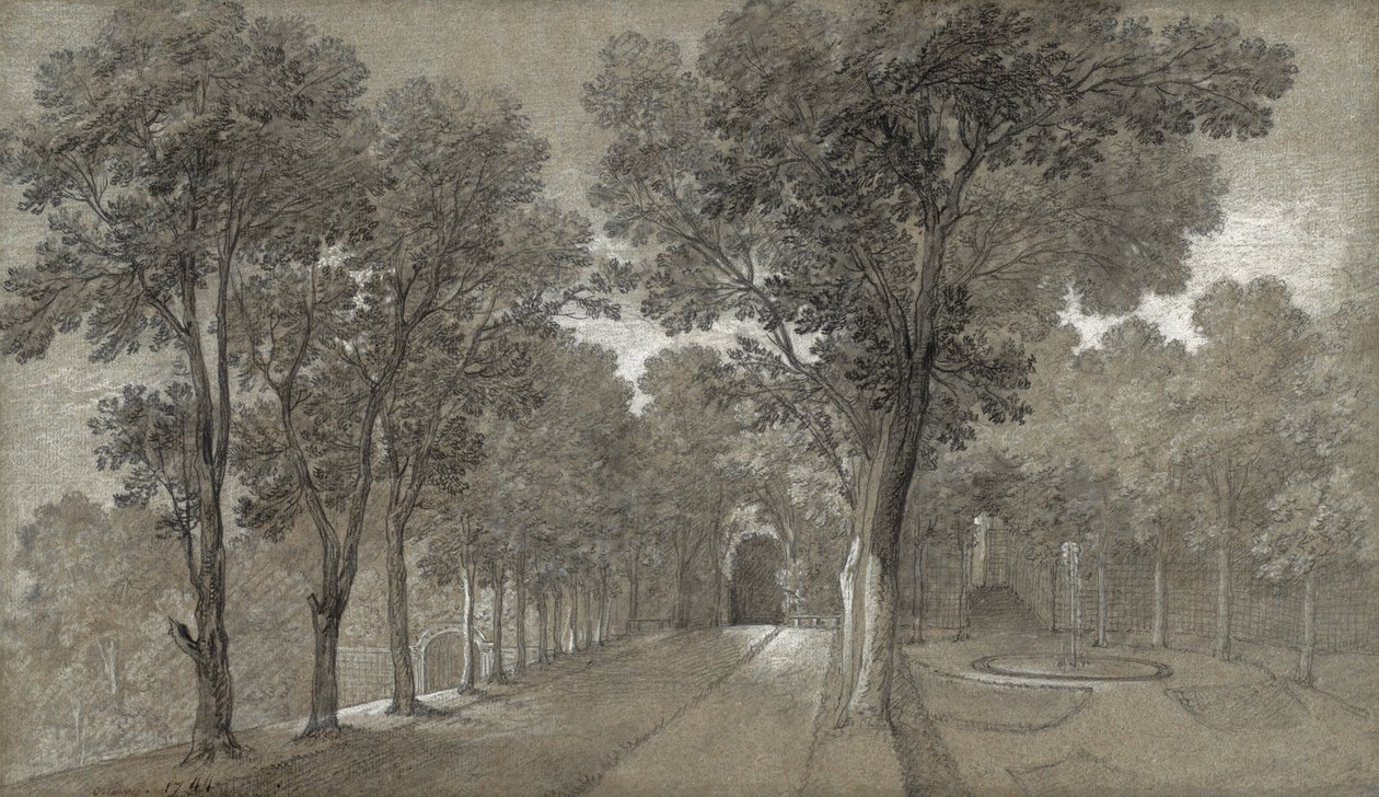 Widok parku w Arcueil, 1744 autorstwa Jean Baptiste Oudry