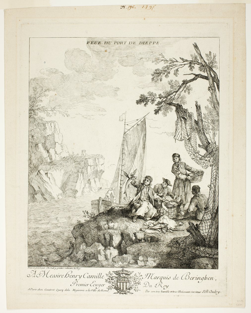 Widok na port Dieppe autorstwa Jean Baptiste Oudry