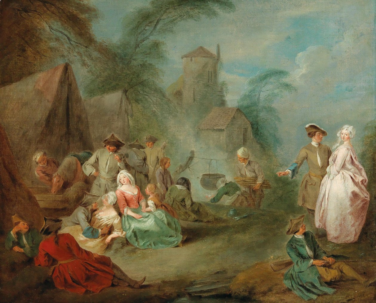Obóz wojskowy. autorstwa Jean Baptiste Pater