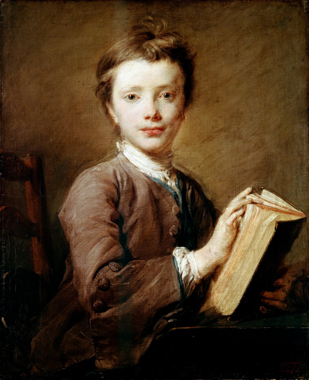 Chłopiec z książką, ok. 1740 r. autorstwa Jean Baptiste Perronneau