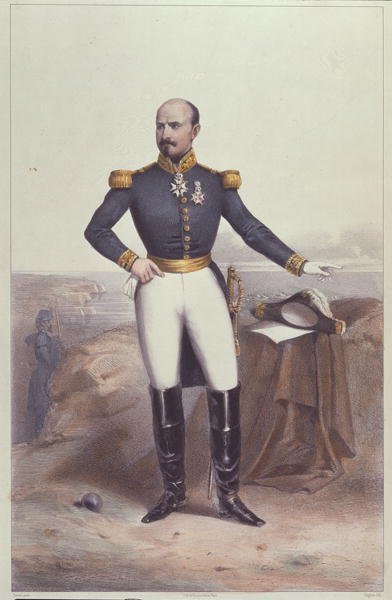 Generał Louis Jules Trochu (1815-96) (kolor lito) autorstwa Jean Baptiste Perrot