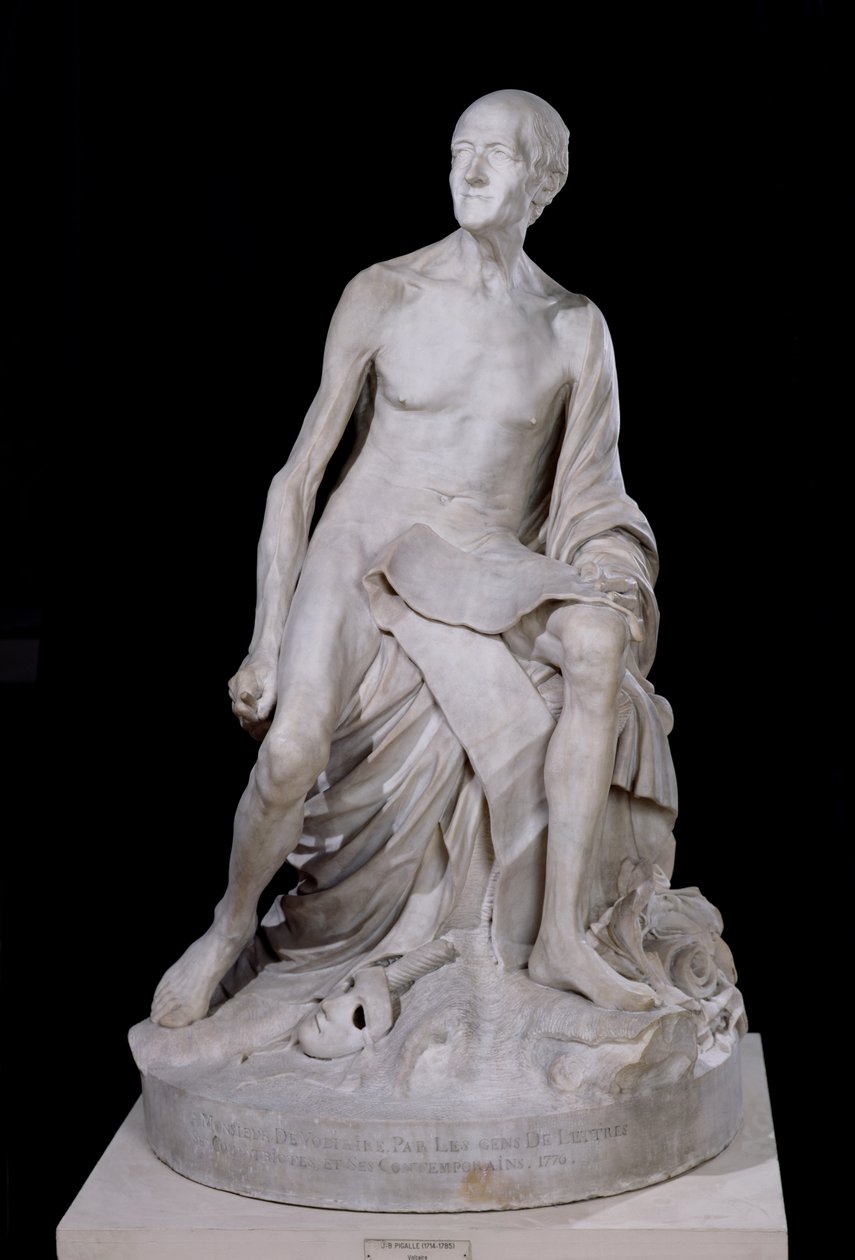 Siedząca statua Woltera (1694-1778) 1776 (marmur) autorstwa Jean Baptiste Pigalle