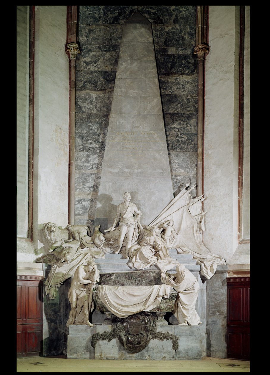Grób marszałka Maurice de Saxe (1696-1750) 1756-77 (marmur) autorstwa Jean Baptiste Pigalle