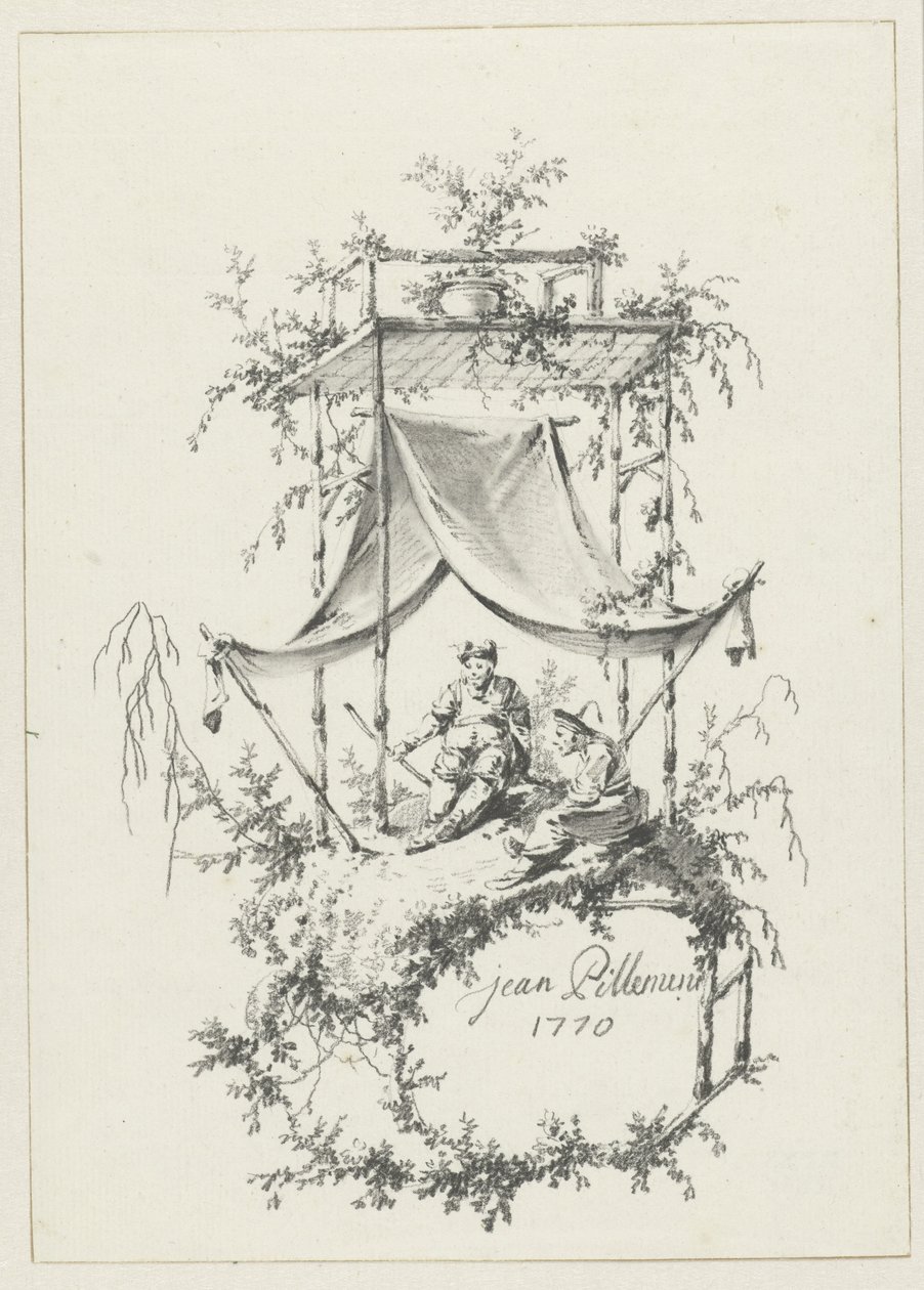 Kompozycja w stylu Chinoiserie autorstwa Jean Baptiste Pillement