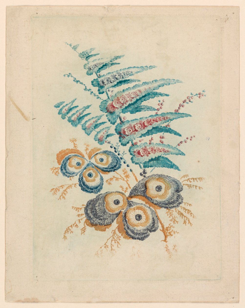 Fantastyczny motyw kwiatowy z Nouvelle Suitete de Cahiers de Fleurs Idéales autorstwa Jean Baptiste Pillement