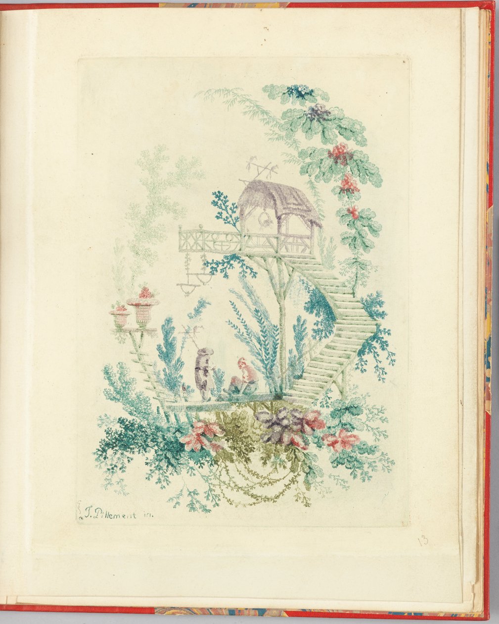 Ornamental Design z nowego zestawu chińskich zeszytów do użytku projektantów i malarzy No.3, Inventes et dessines autorstwa Jeana Pillementa. Groby autorstwa Anne Allen autorstwa Jean Baptiste Pillement