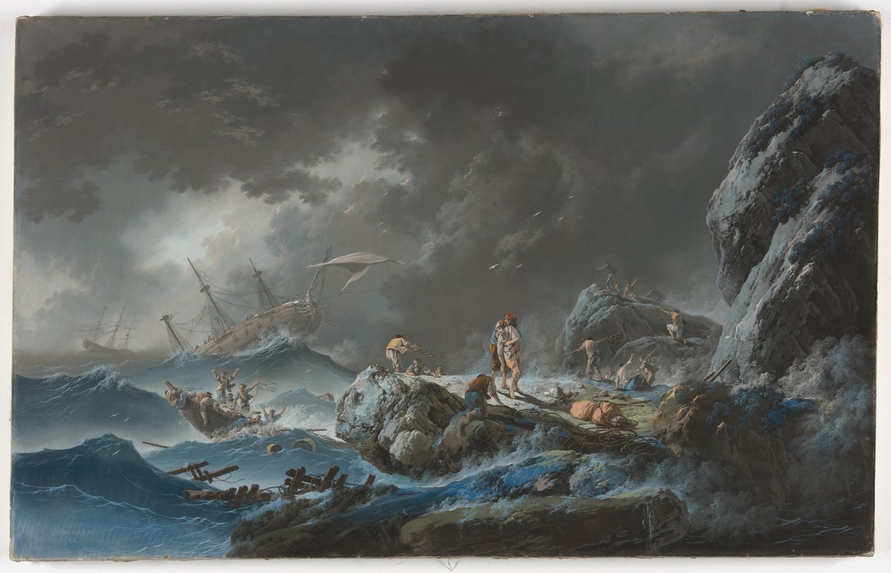 Wrak statku autorstwa Jean Baptiste Pillement