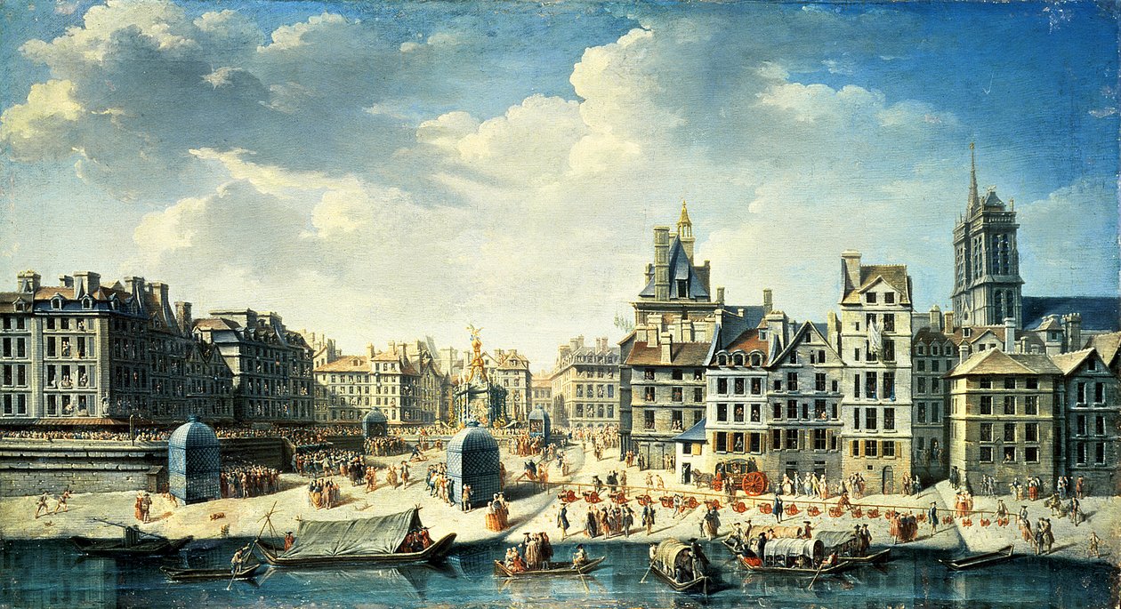 Plac nad brzegiem Sekwany w Paryżu autorstwa Jean Baptiste Raguenet