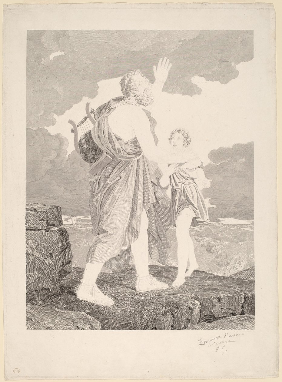 Ślepy Homer autorstwa Jean Baptiste Raphael Urbain Massard, after Baron François Gerard