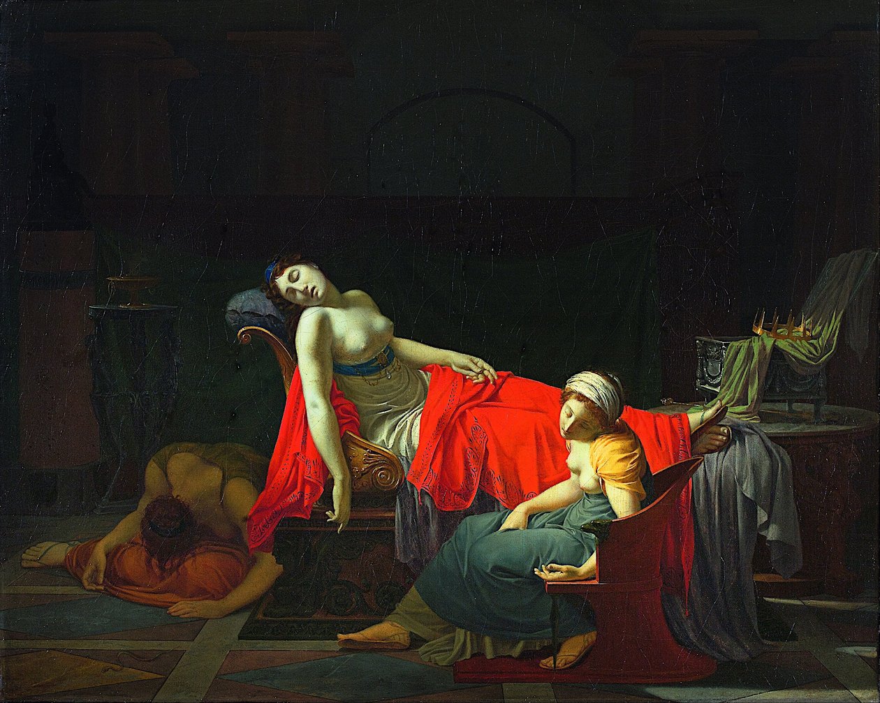 Śmierć Kleopatry autorstwa Jean Baptiste Regnault