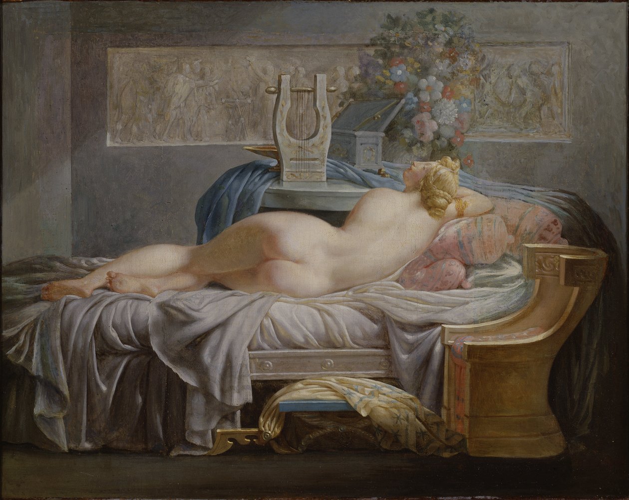 Safona (630-580 avant JC) - Safona, autorstwa Regnault, Jean Baptiste (1754-1829). Olej na płótnie. Wymiar : 42x53 cm. Muzeum Narodowe w Sztokholmie autorstwa Jean Baptiste Regnault