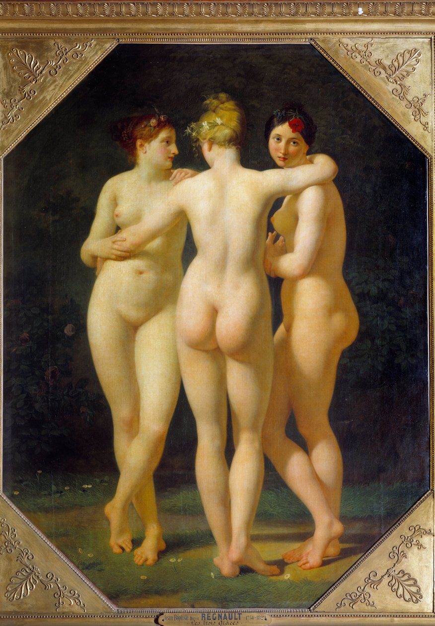 Trzy Gracje. Obraz Jeana Baptiste Regnaulta (1754-1829) autorstwa Jean Baptiste Regnault