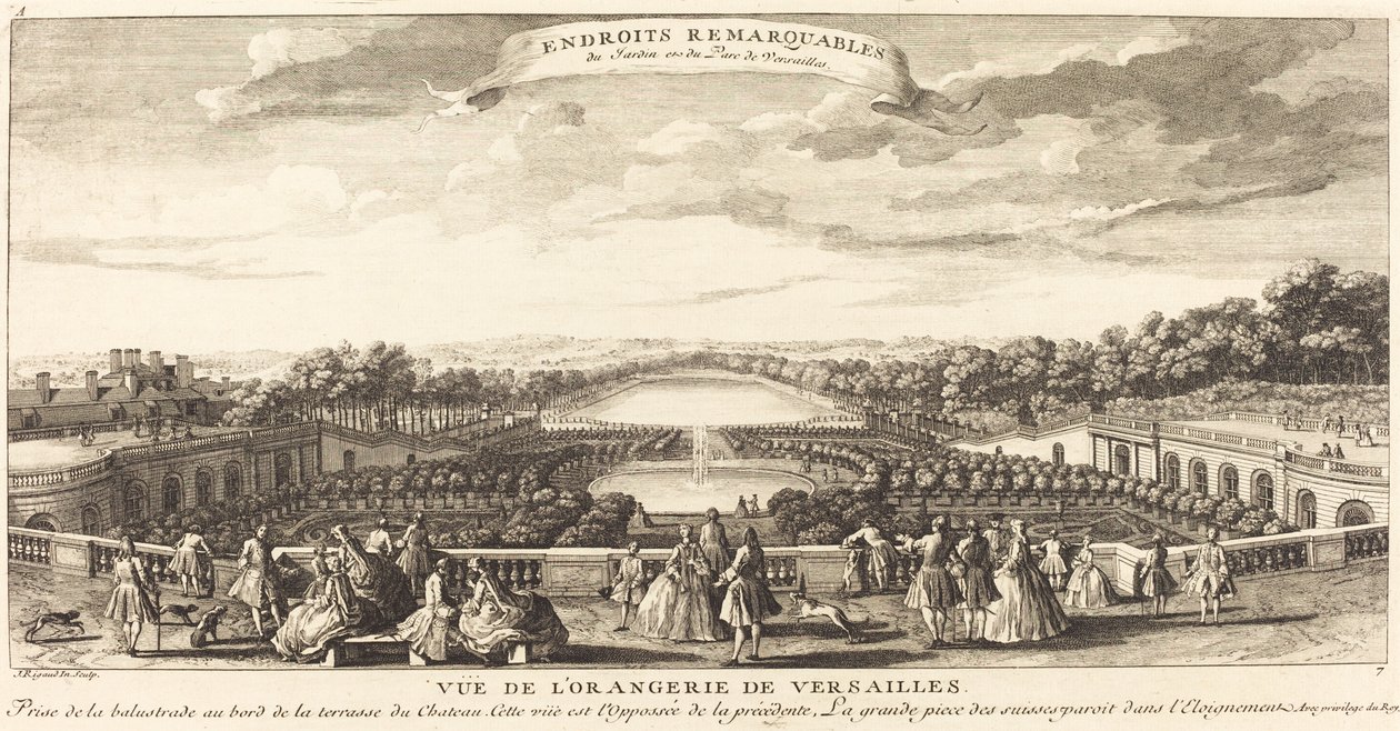 Widok Oranżerii Wersalskiej autorstwa Jean Baptiste Rigaud