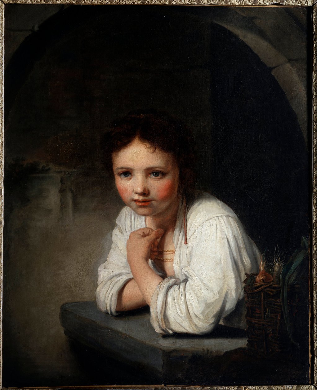 Portret dziewczyny w oknie Obraz Jeana Baptiste Santerre (1651-1717) XVIII-wieczne musee des Beaux Arts w Orleanie autorstwa Jean Baptiste Santerre