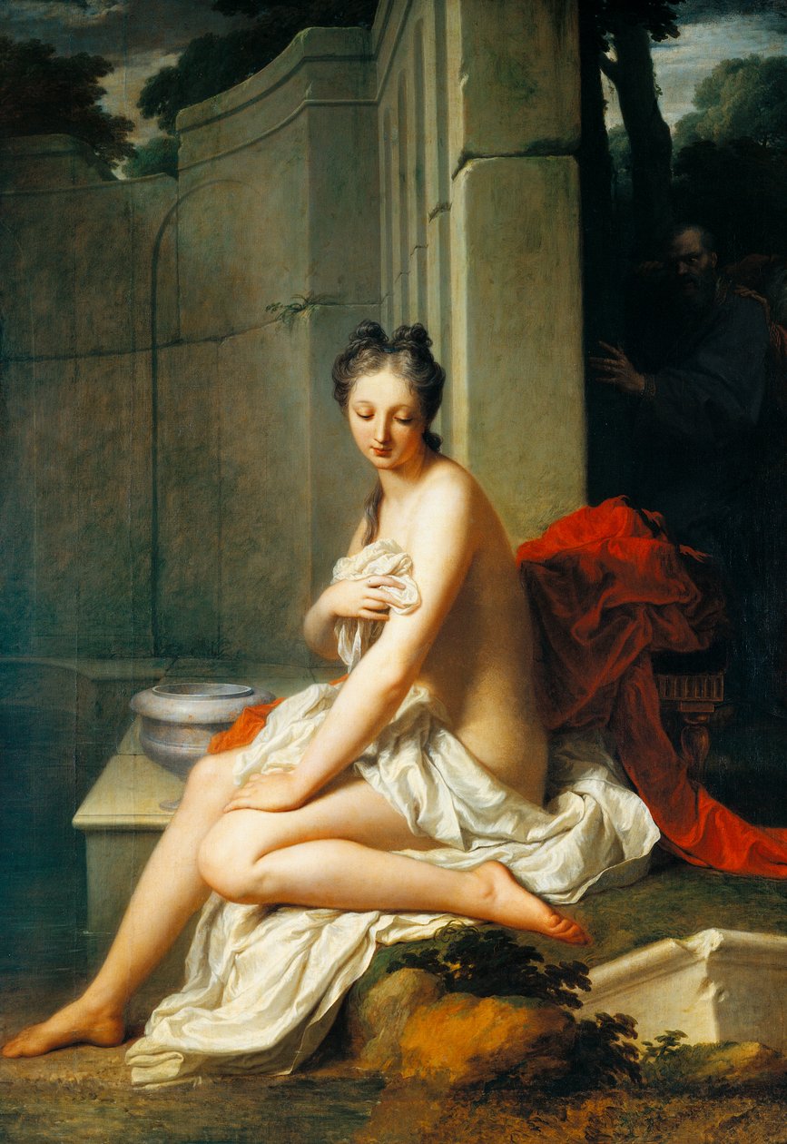 Zuzanna podczas kąpieli, Jean-Baptiste Santerre (1651-1717), olej na płótnie, 200x145 cm autorstwa Jean Baptiste Santerre