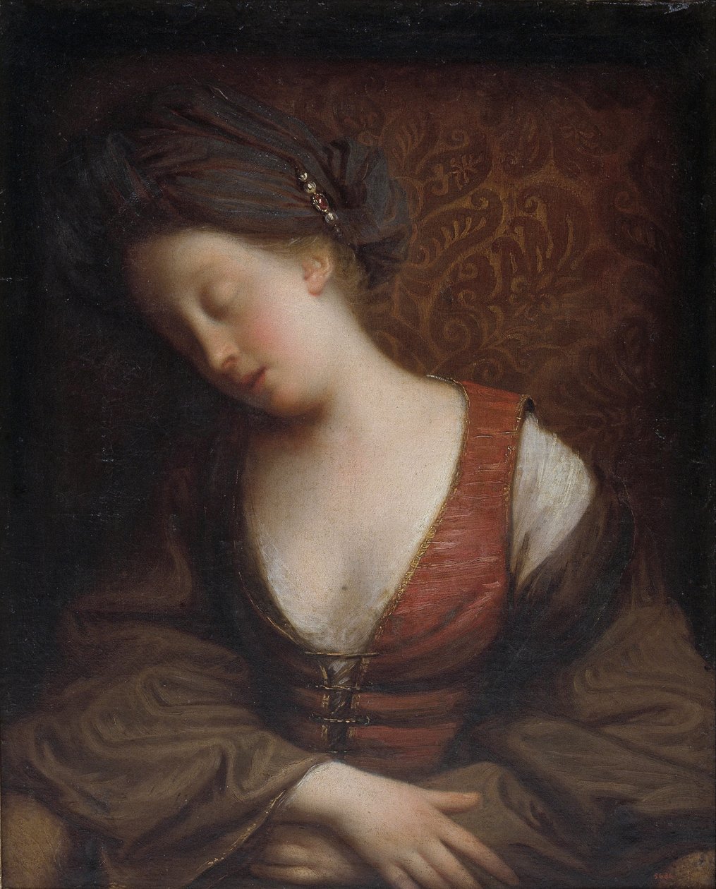 Śpiąca młoda kobieta autorstwa Jean Baptiste Santerre
