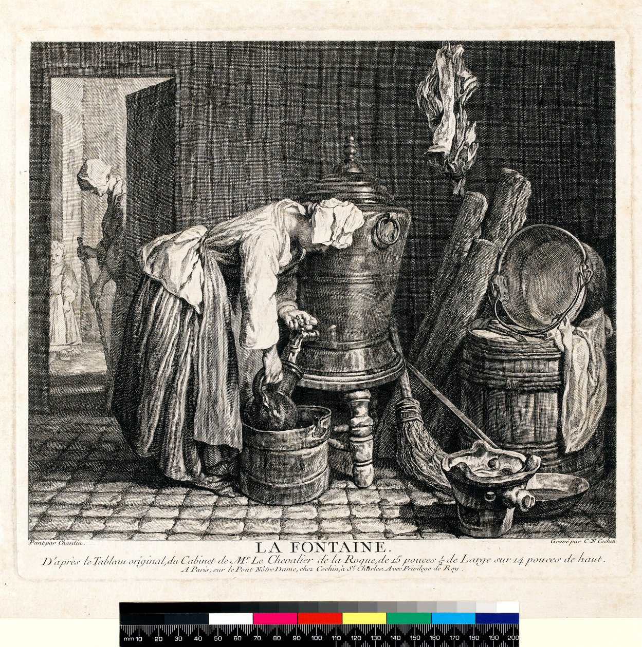 La Fontaine, grawerowane przez Charlesa Nicolasa Cochina I (1688-1754) 1739 (akwaforta i grawerowanie na papierze tkanym) autorstwa Jean Baptiste Simeon (after) Chardin