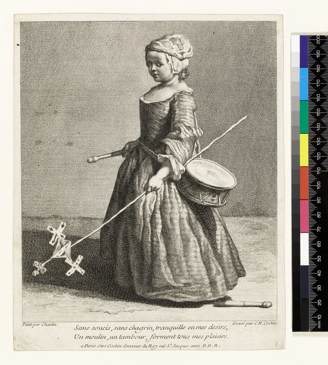 Młody żołnierz, rytowany przez Charlesa Nicolasa Cochina I (1688-1754) 1738 (akwaforta i grawerowanie) autorstwa Jean Baptiste Simeon (after) Chardin