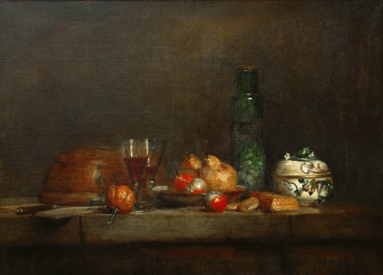 Miska oliwek autorstwa Jean Baptiste Simeon Chardin
