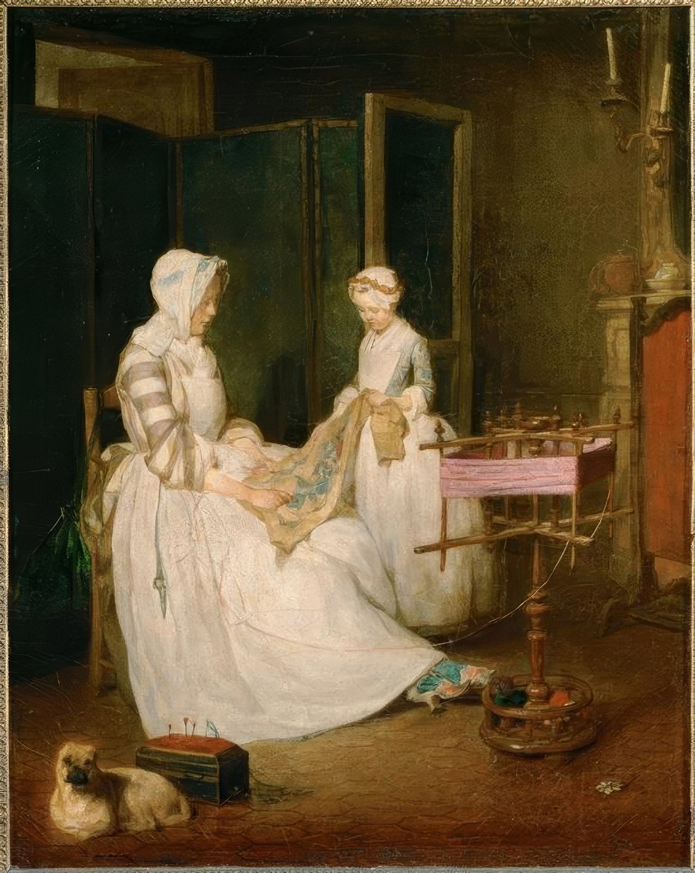 Chardin, pracowita matka / ok. 1739–40 autorstwa Jean Baptiste Simeon Chardin