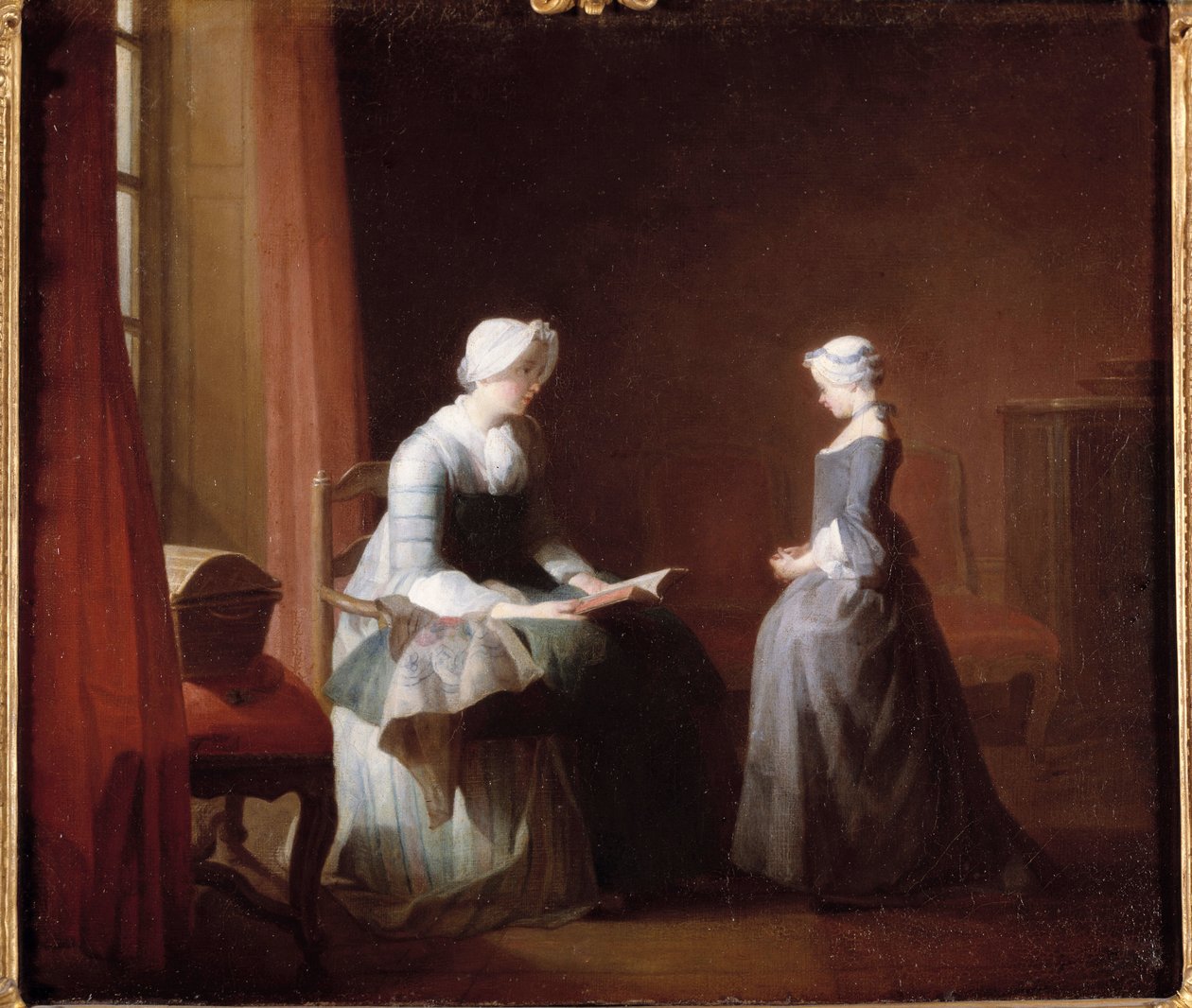 Dobra edukacja. Obraz Jeana Baptiste Simeona Chardina (1699-1779) autorstwa Jean Baptiste Simeon Chardin