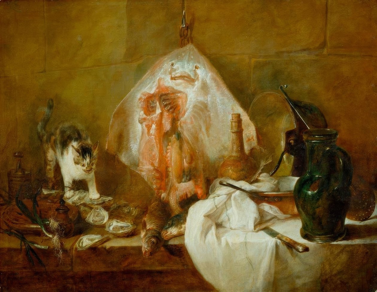 Promień, zwany także wnętrzem kuchni autorstwa Jean Baptiste Simeon Chardin