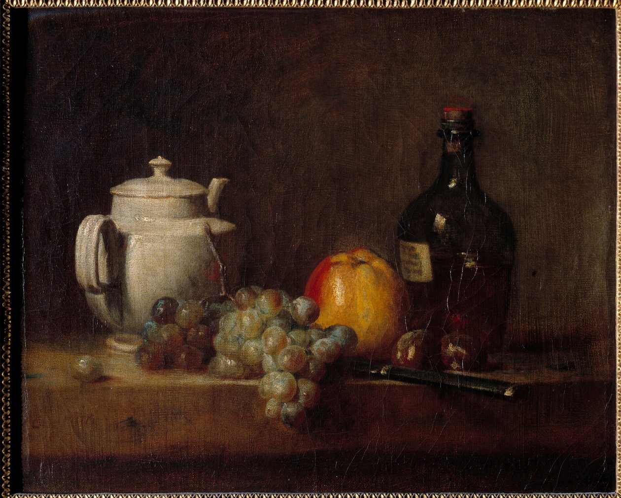 Biała teiere z winogronami Obraz Jeana Baptiste Simeona Chardina (1699-1779) XVIII wiek autorstwa Jean Baptiste Simeon Chardin