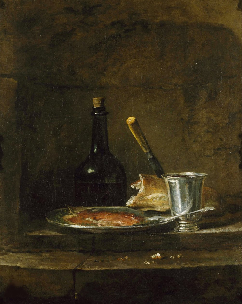 Przygotowywanie śniadania, czyli srebrnego kielicha, przed 1728 rokiem. autorstwa Jean Baptiste Simeon Chardin