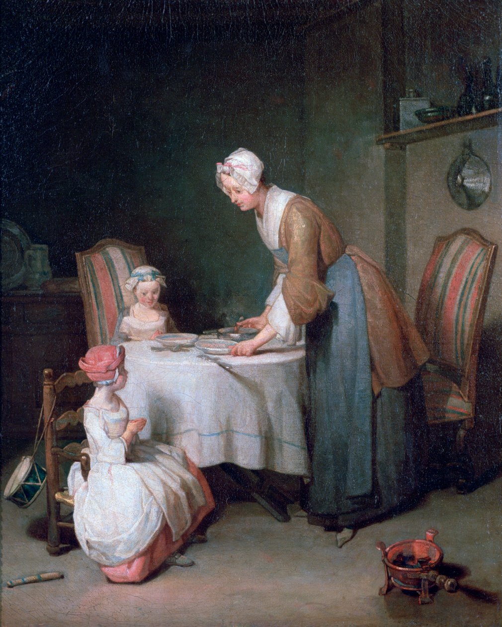 Mówiąc łaskę, 1744 autorstwa Jean Baptiste Simeon Chardin