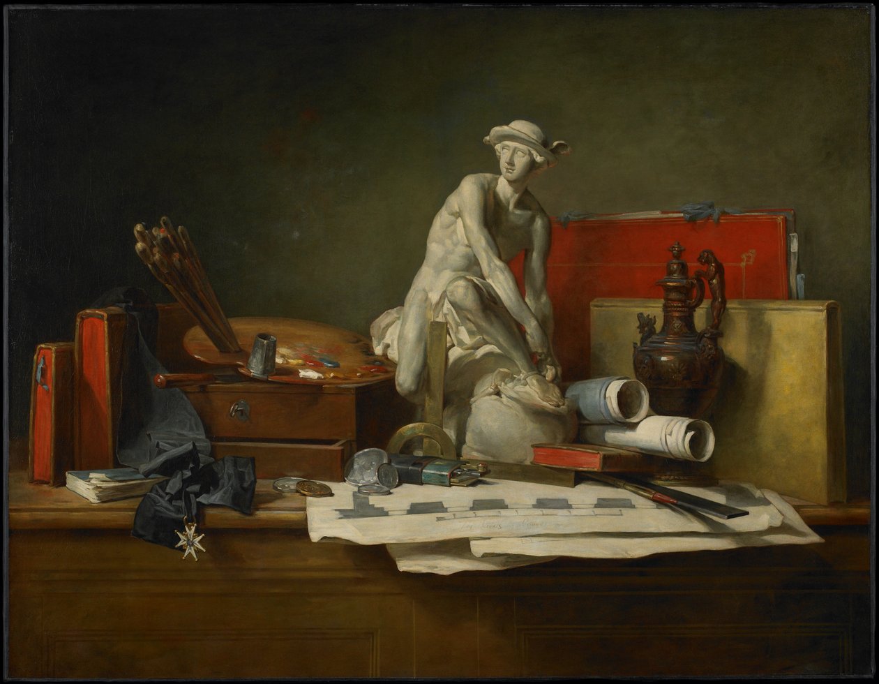 Atrybuty sztuki i nagrody, które są z nimi powiązane autorstwa Jean Baptiste Simeon Chardin