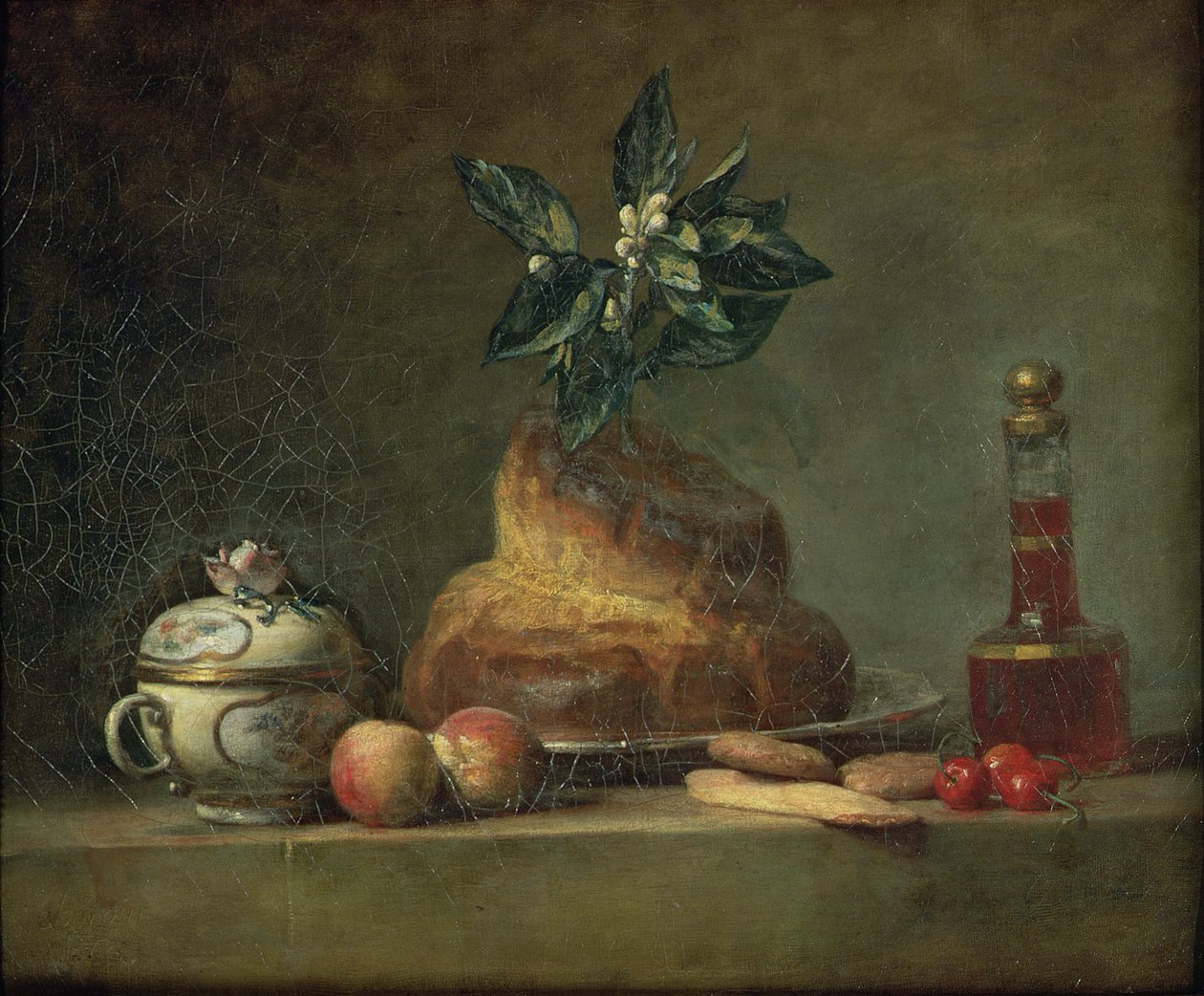 Brioche lub deser, 1763 autorstwa Jean Baptiste Simeon Chardin