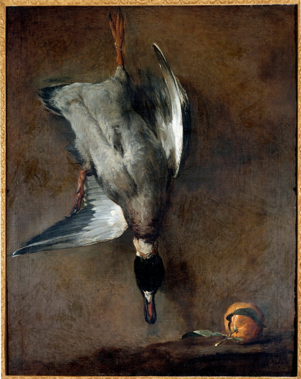 Martwa kaczka Obraz Jeana Baptiste Simeona Chardina (1699-1779) XVIII-wieczny Gien, Musee de la Chasse autorstwa Jean Baptiste Simeon Chardin