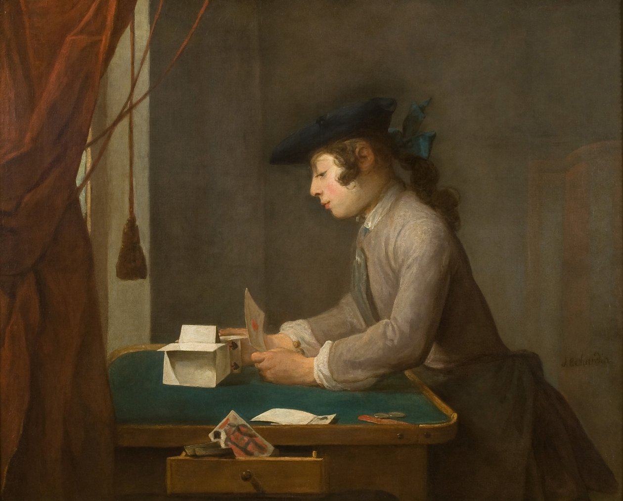 Dom z Kart, 1735 autorstwa Jean Baptiste Simeon Chardin
