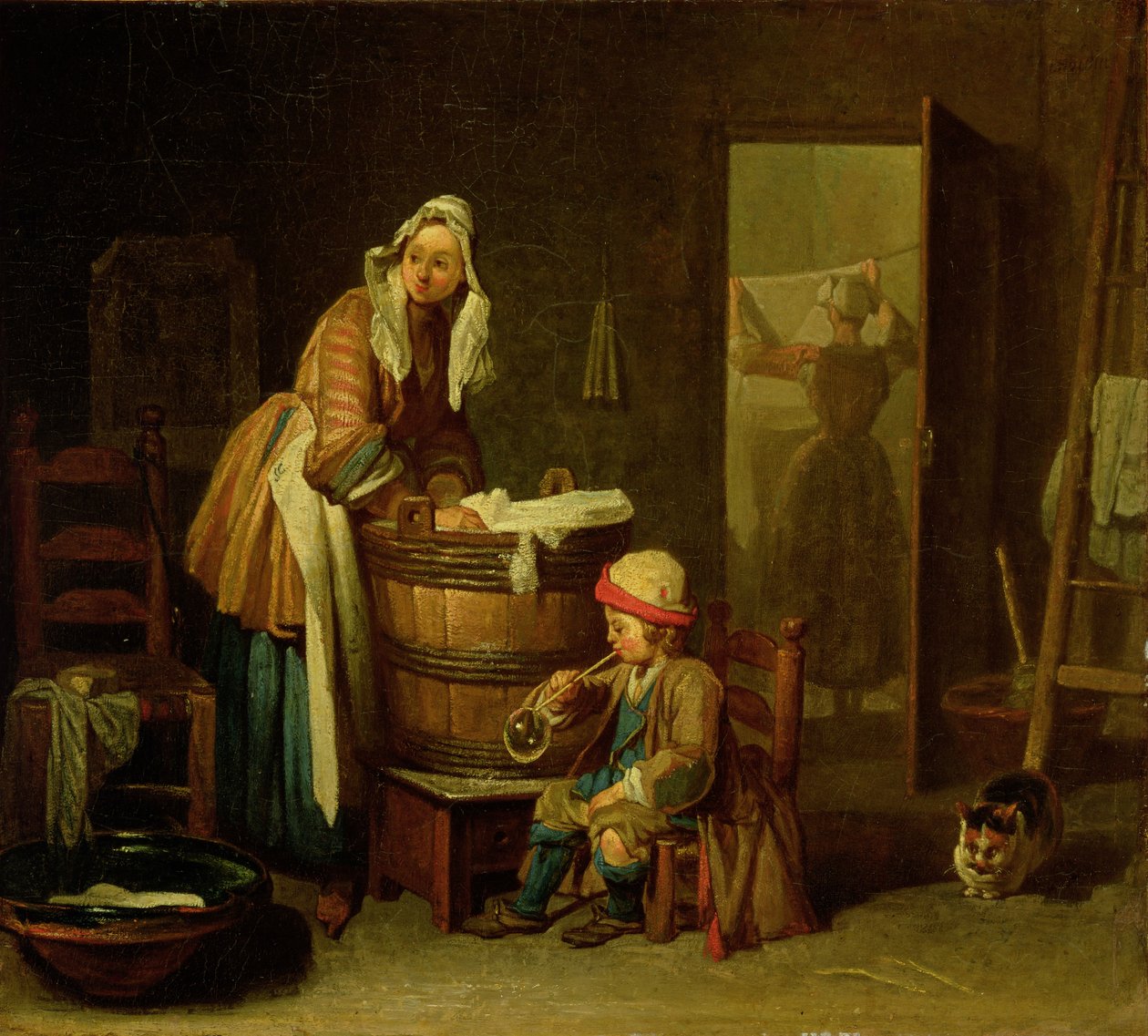 Praczka (olej na płótnie) autorstwa Jean Baptiste Simeon Chardin