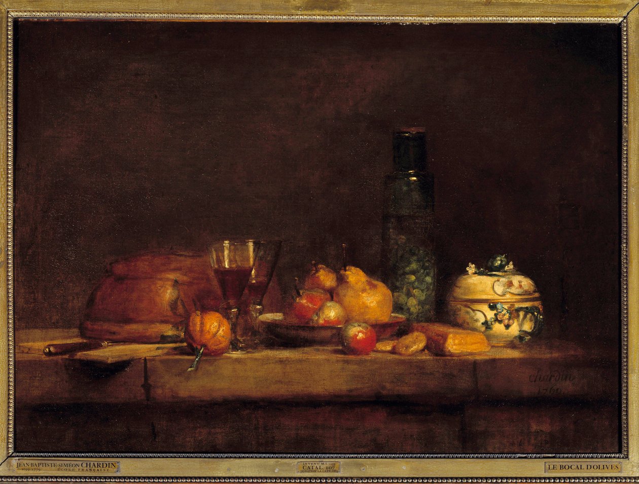 Słoik oliwek. Obraz Jeana Simeona Chardina (1699-1779) autorstwa Jean Baptiste Simeon Chardin