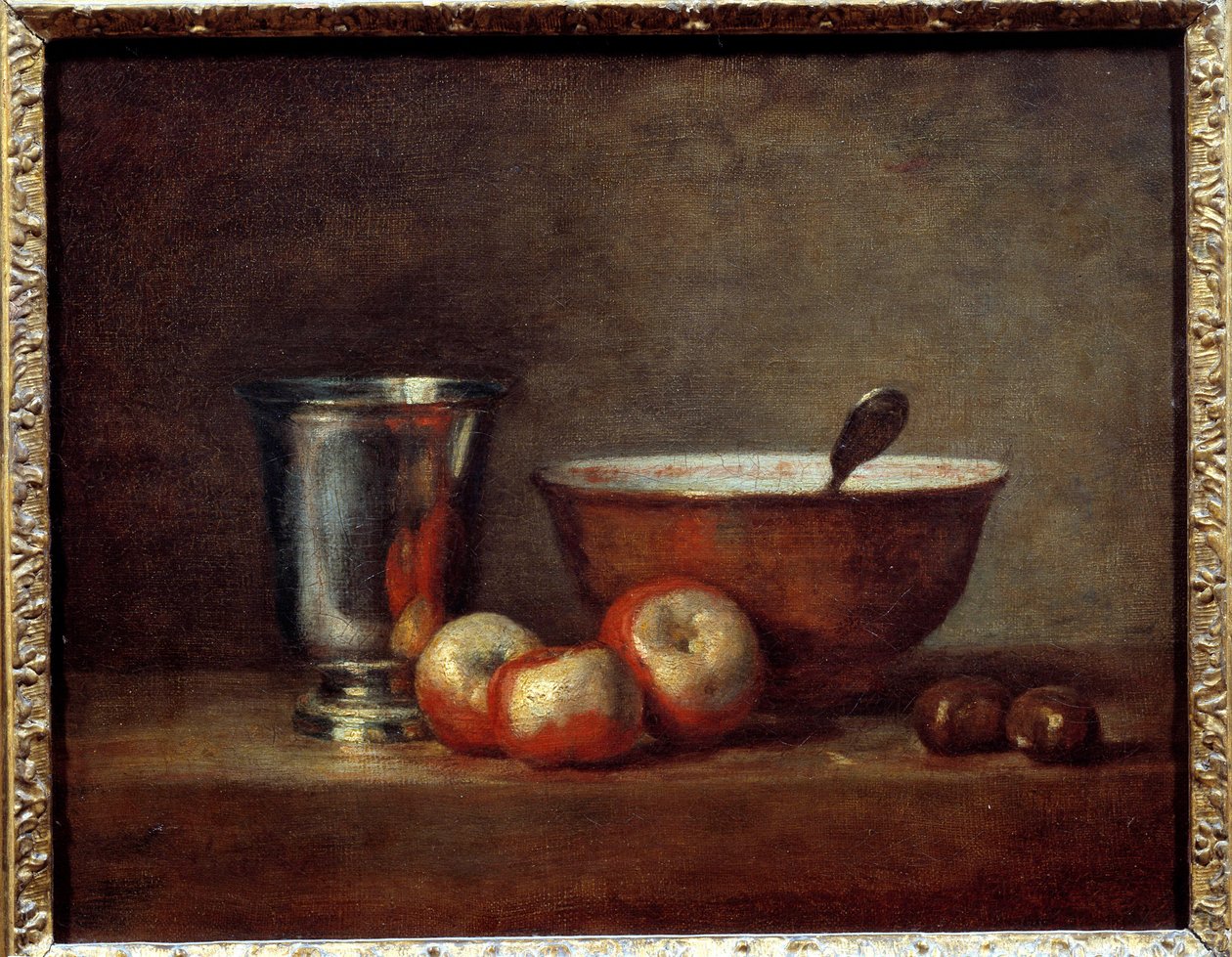 Srebrny puchar. Obraz Jeana Baptiste Simeona Chardina (1699-1779) autorstwa Jean Baptiste Simeon Chardin