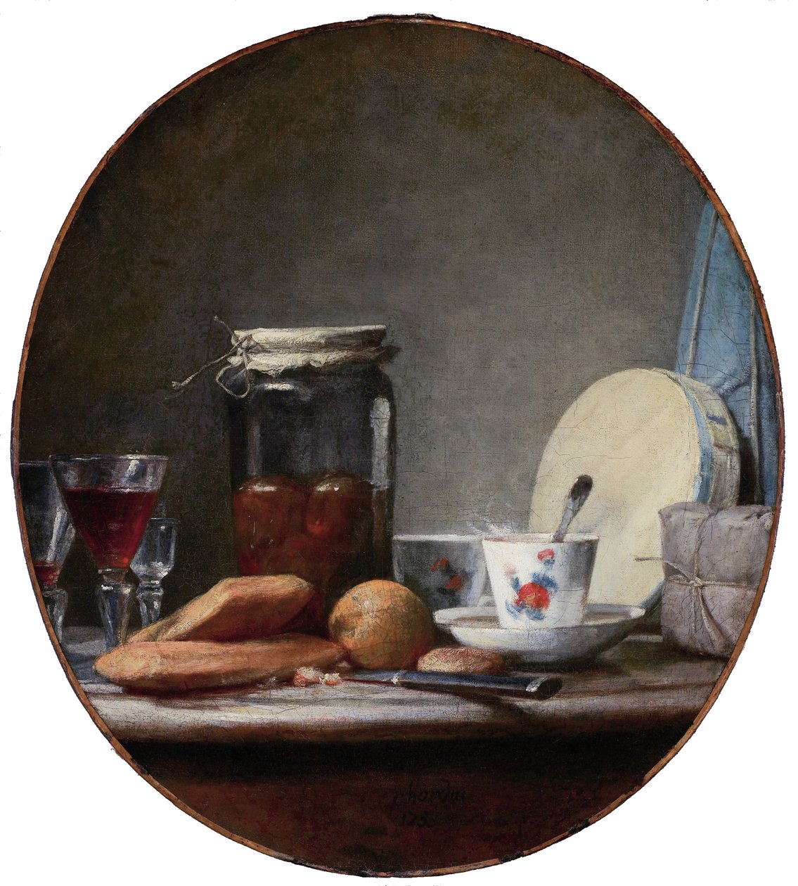 Słoik moreli autorstwa Jean Baptiste Simeon Chardin