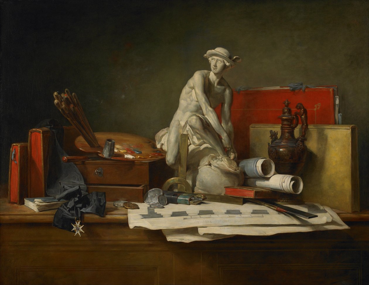 Atrybuty sztuki i nagrody, które są z nimi powiązane autorstwa Jean Baptiste Simeon Chardin