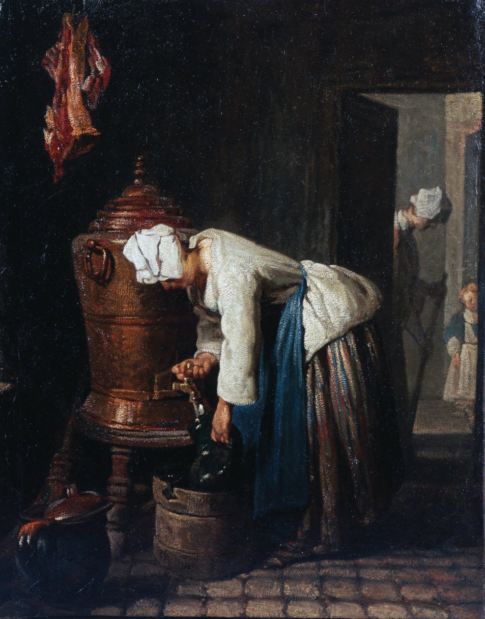 Kobieta czerpiąca wodę z cysterny autorstwa Jean Baptiste Simeon Chardin
