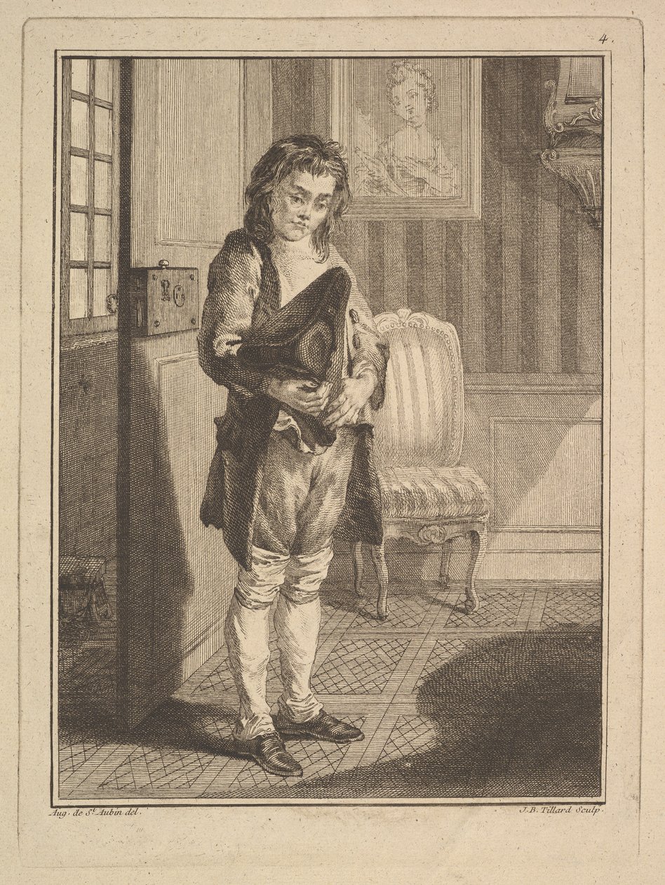 Stripper do czyszczenia butów, z Mes gens, ou Les Commissionnaires ultramontains au servi..., 1766-70. autorstwa Jean Baptiste Tillard