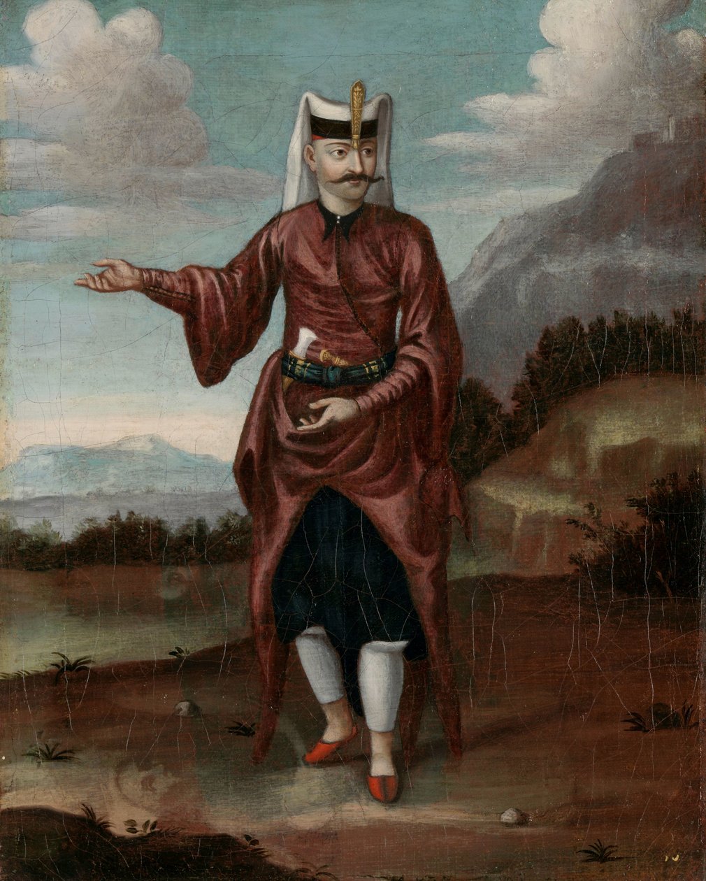 Żołnierz Janczarów autorstwa Jean Baptiste Vanmour (workshop of)