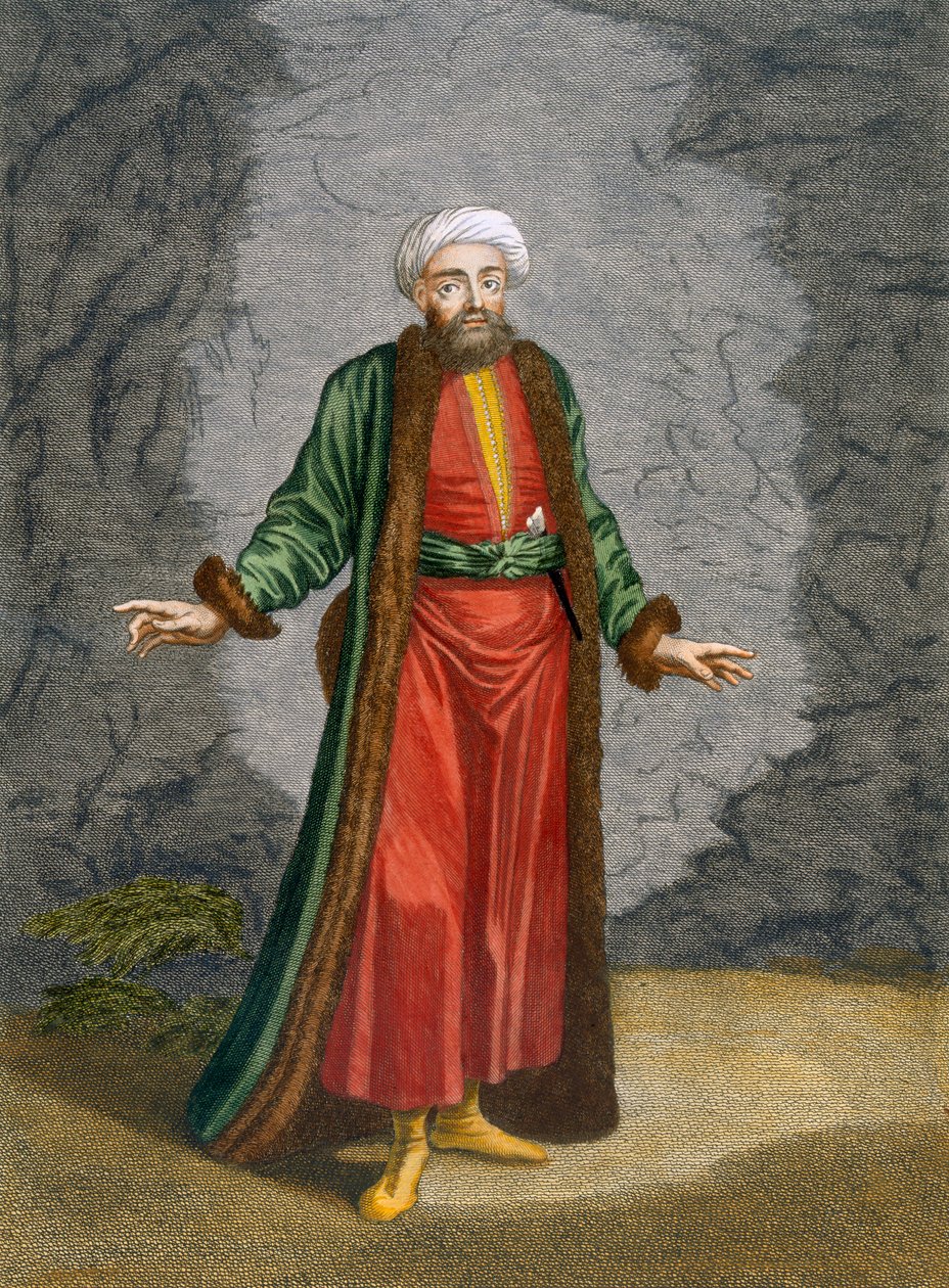 A Bey, tablica 37 z "Collection of One Hundred Prints Representing the Different Nations of the Levant" autorstwa Charlesa de Ferriol, rytowana przez Gerarda Scotina (1671-1716), 1707-08 autorstwa Jean Baptiste Vanmour